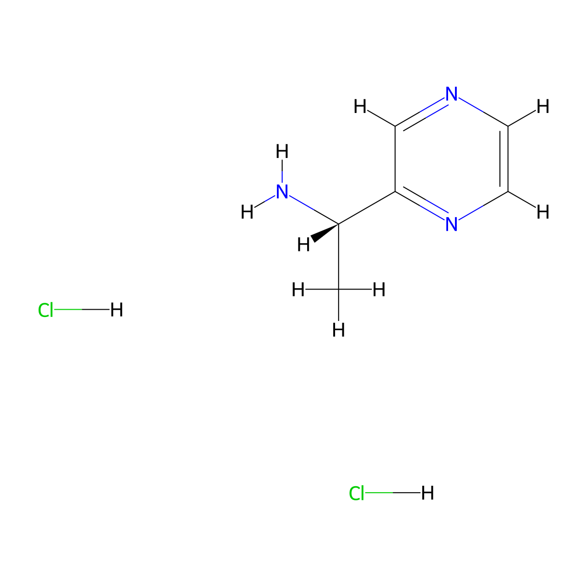 (1S)-1-(pyrazin-2-yl)ethan-1-amine dihydrochloride molecular structure, CAS 1955473-78-5