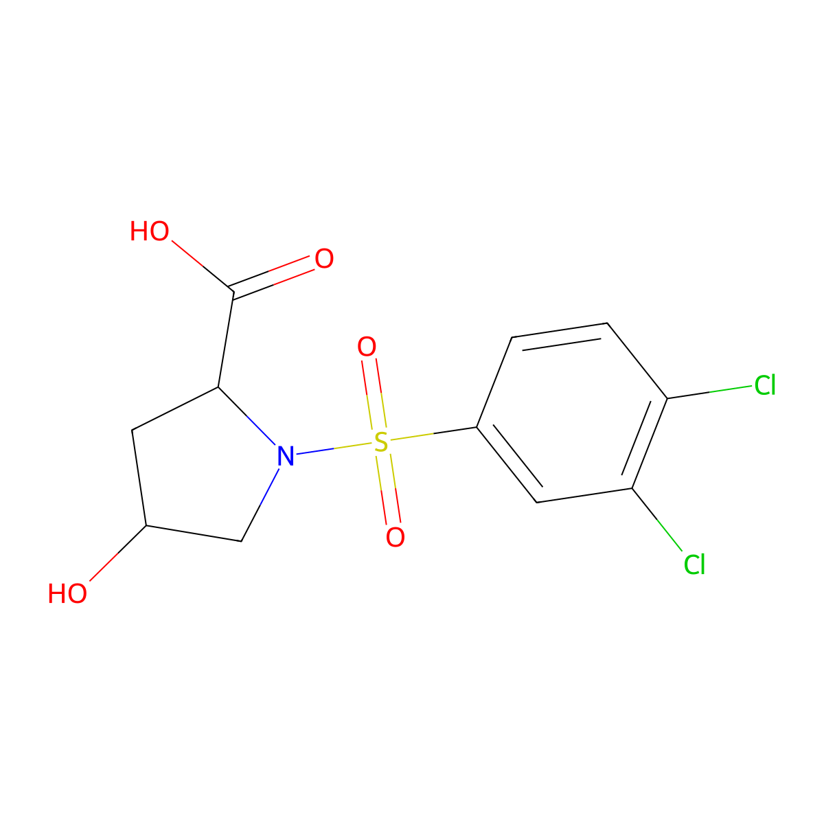 (2S,4R)-1-[(3,4-dichlorophenyl)sulfonyl]-4-hydroxypyrrolidine-2-carboxylic acid molecular structure, CAS 1955473-96-7