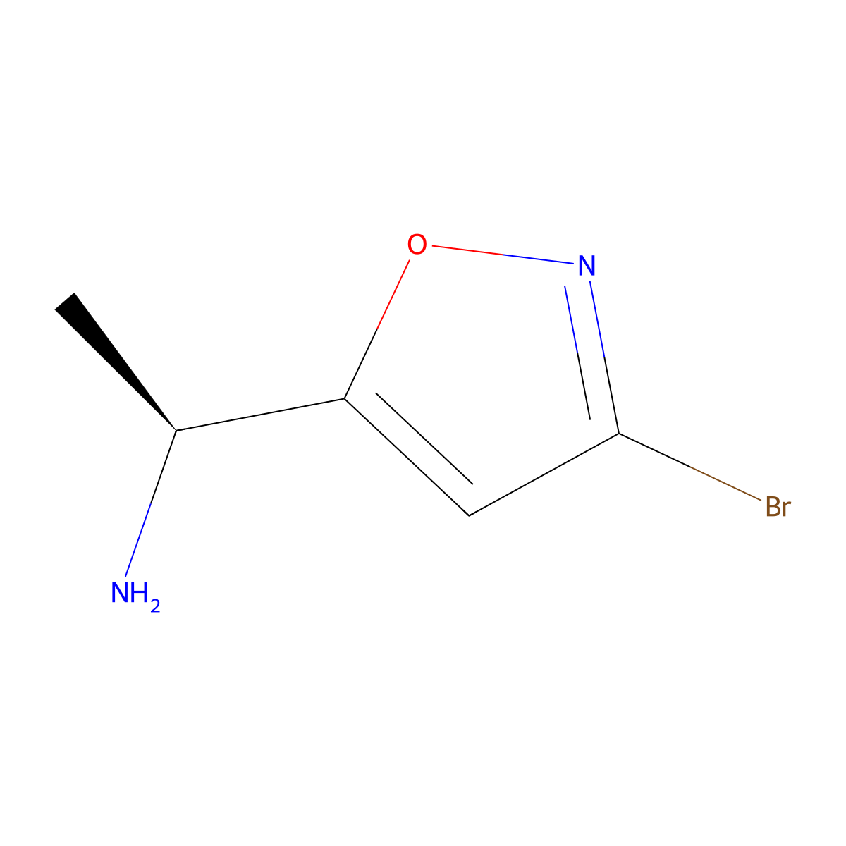(1S)-1-(3-bromo-1,2-oxazol-5-yl)ethan-1-amine molecular structure, CAS 1955473-97-8
