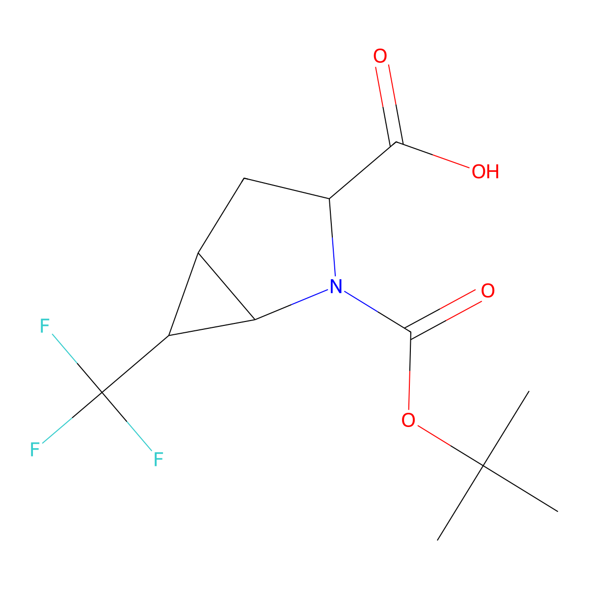 (1R,3S,5R,6R)-2-[(tert-Butoxy)carbonyl]-6-(trifluoromethyl)-2-azabicyclo[3.1.0]hexane-3-carboxylic acid molecular structure, CAS 1955473-99-0
