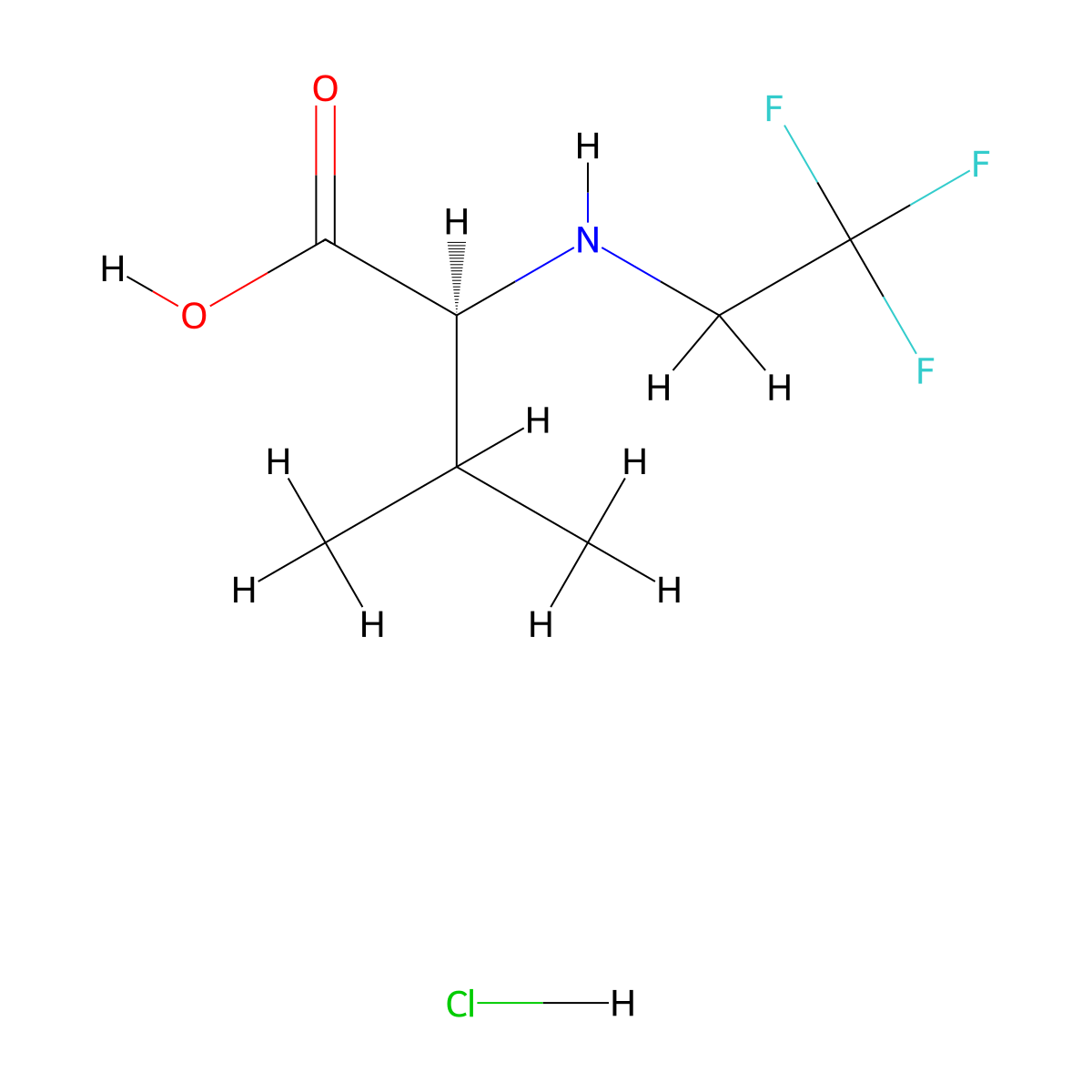 (2S)-3-methyl-2-[(2,2,2-trifluoroethyl)amino]butanoic acid hydrochloride molecular structure, CAS 1955474-01-7