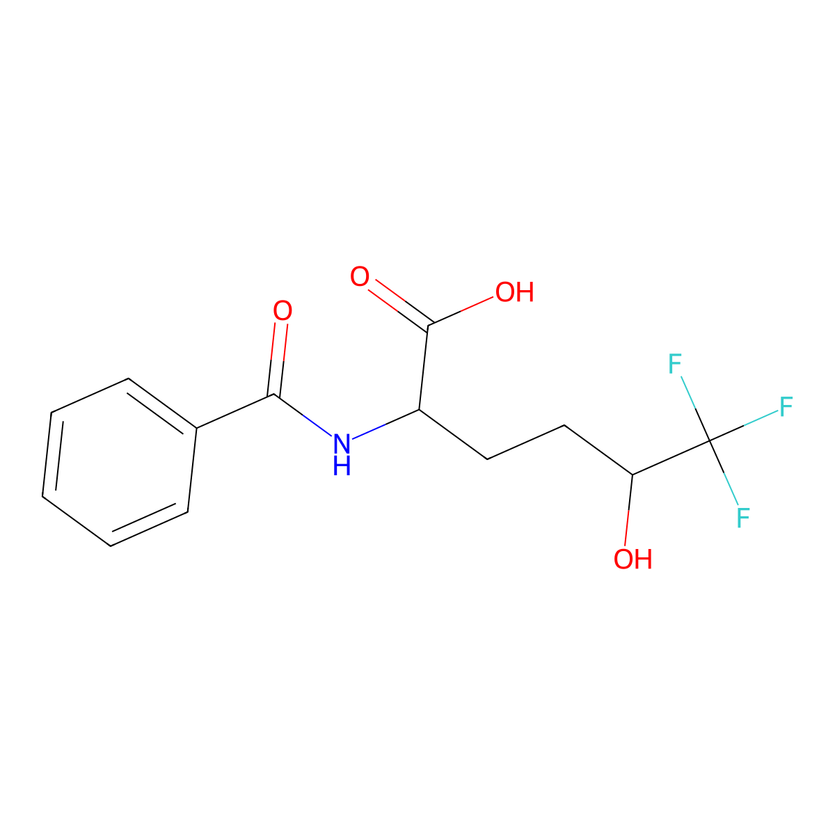 (2R,5R)-6,6,6-Trifluoro-5-hydroxy-2-(phenylformamido)hexanoic acid molecular structure, CAS 1955474-08-4