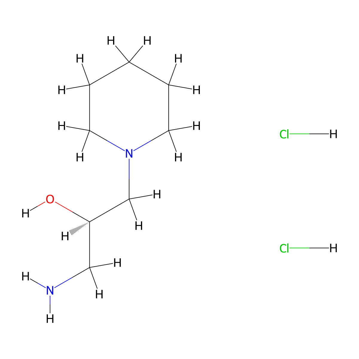 (2R)-1-amino-3-(piperidin-1-yl)propan-2-ol dihydrochloride molecular structure, CAS 1955474-09-5