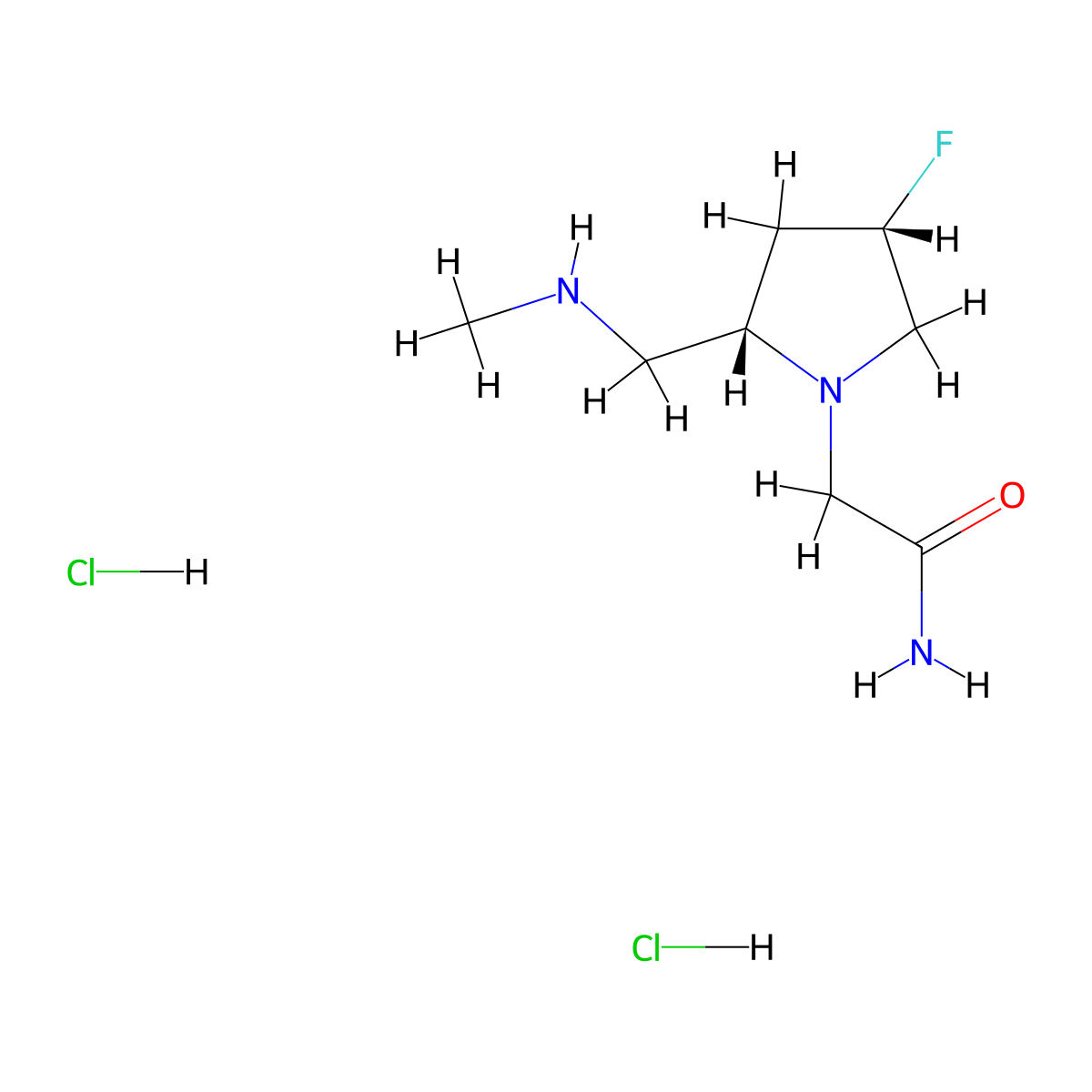 2-[(2S,4S)-4-Fluoro-2-[(methylamino)methyl]pyrrolidin-1-yl]acetamide dihydrochloride molecular structure, CAS 1955474-22-2