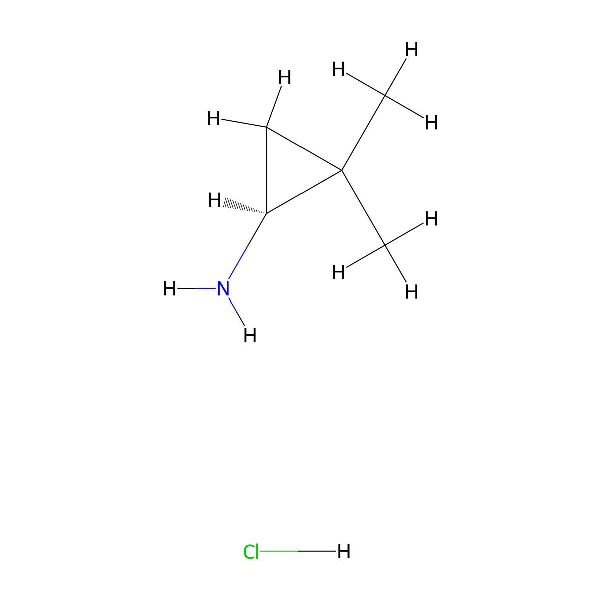 (1S)-2,2-dimethylcyclopropan-1-amine hydrochloride molecular structure, CAS 1955474-23-3