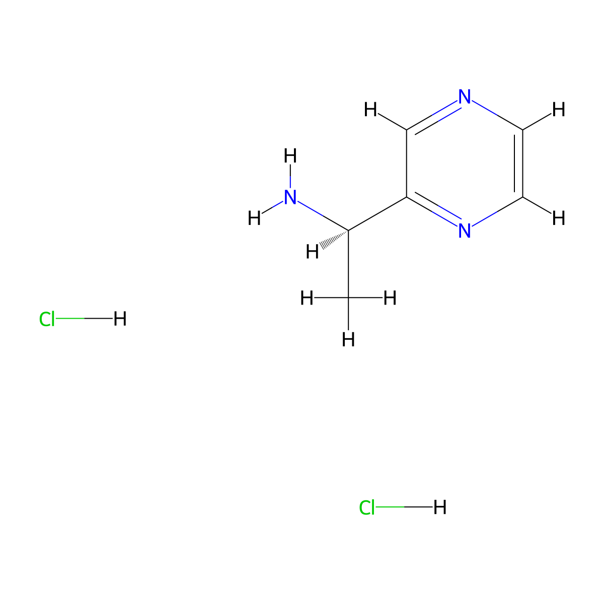 (1R)-1-(pyrazin-2-yl)ethan-1-amine dihydrochloride molecular structure, CAS 1955474-33-5