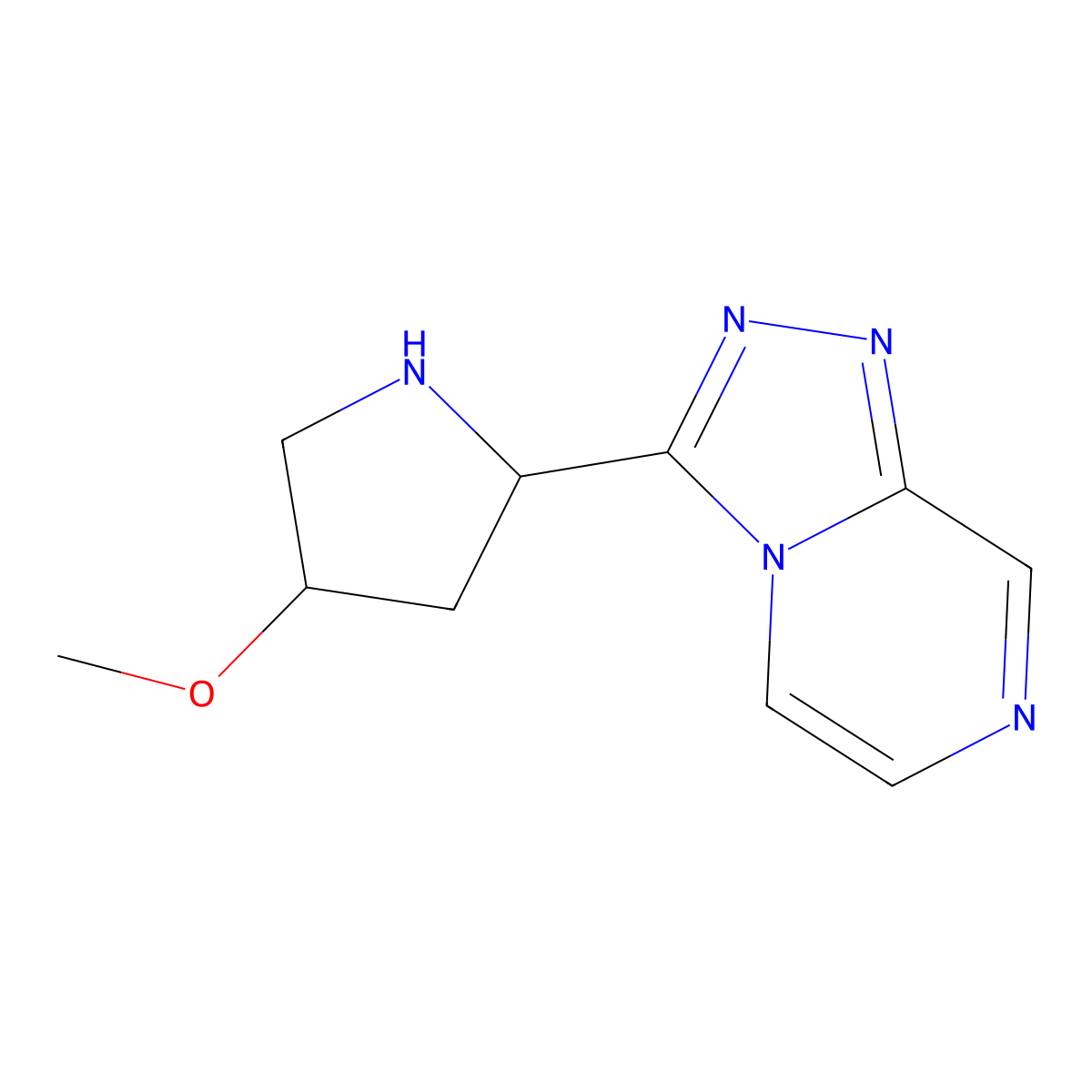 (2S,4R)-4-methoxy-2-{[1,2,4]triazolo[4,3-a]pyrazin-3-yl}pyrrolidine molecular structure, CAS 1955474-36-8