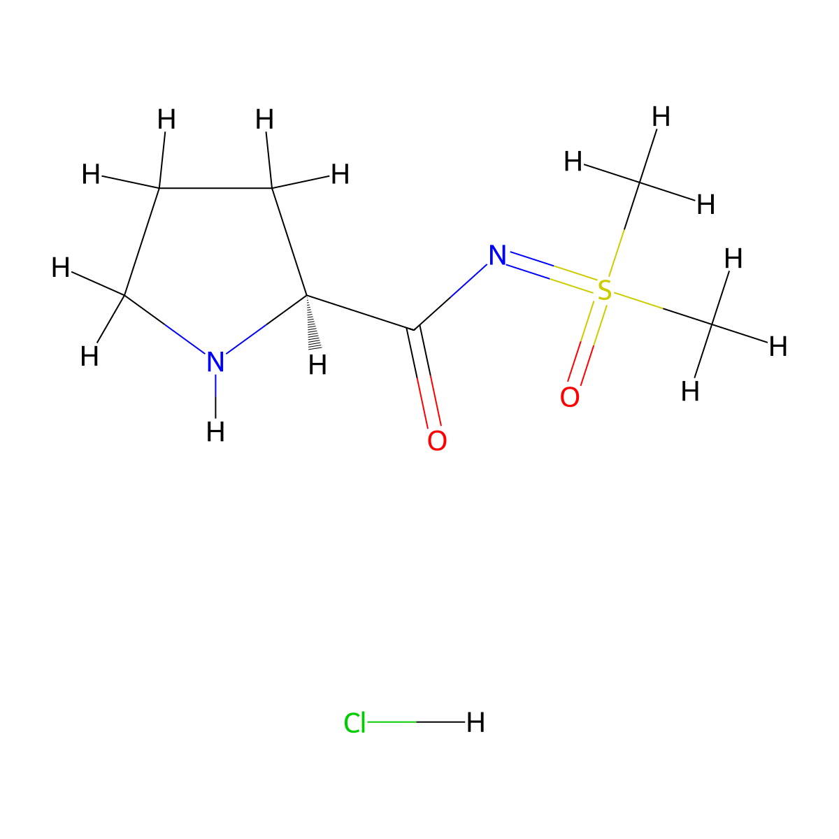(2S)-N-[dimethyl(oxo)-lambda6-sulfanylidene]pyrrolidine-2-carboxamide hydrochloride molecular structure, CAS 1955474-45-9