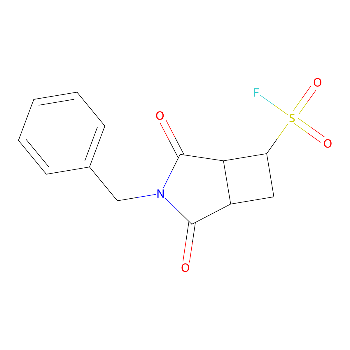 (1S,5R,6S)-3-benzyl-2,4-dioxo-3-azabicyclo[3.2.0]heptane-6-sulfonyl fluoride molecular structure, CAS 1955474-67-5