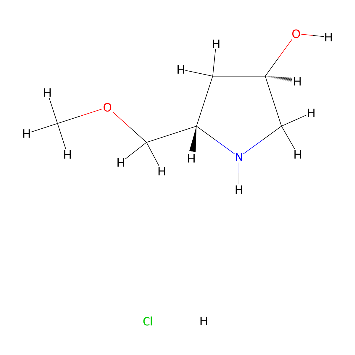 (3R,5S)-5-(methoxymethyl)pyrrolidin-3-ol hydrochloride molecular structure, CAS 1955474-68-6