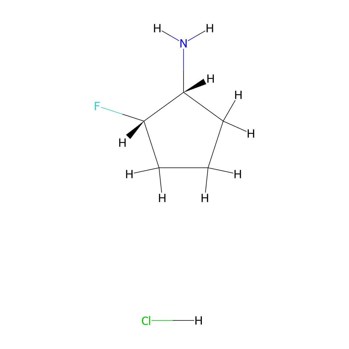 (1R,2S)-2-fluorocyclopentan-1-amine hydrochloride molecular structure, CAS 1955474-71-1