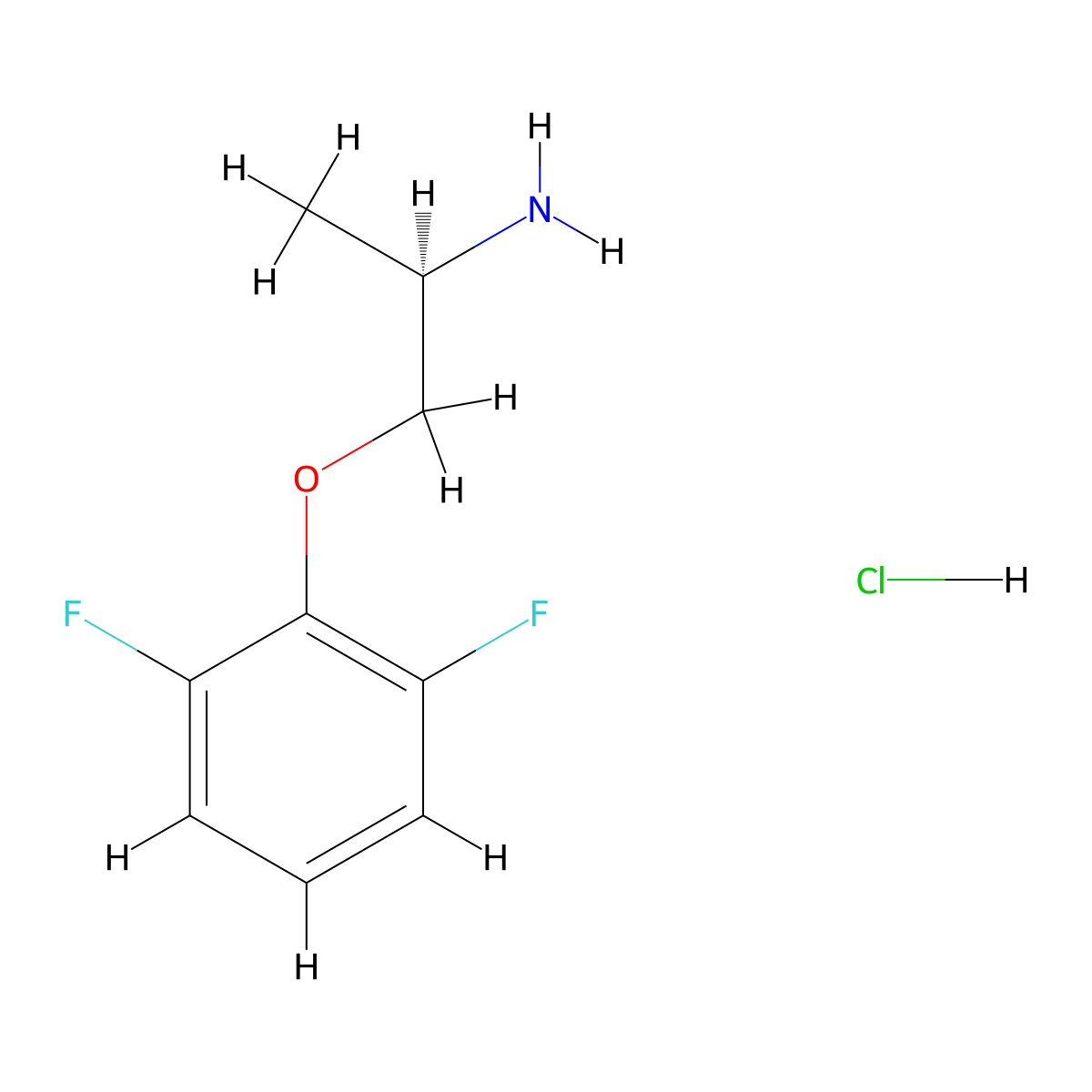 (2R)-1-(2,6-difluorophenoxy)propan-2-amine hydrochloride molecular structure, CAS 1955474-81-3