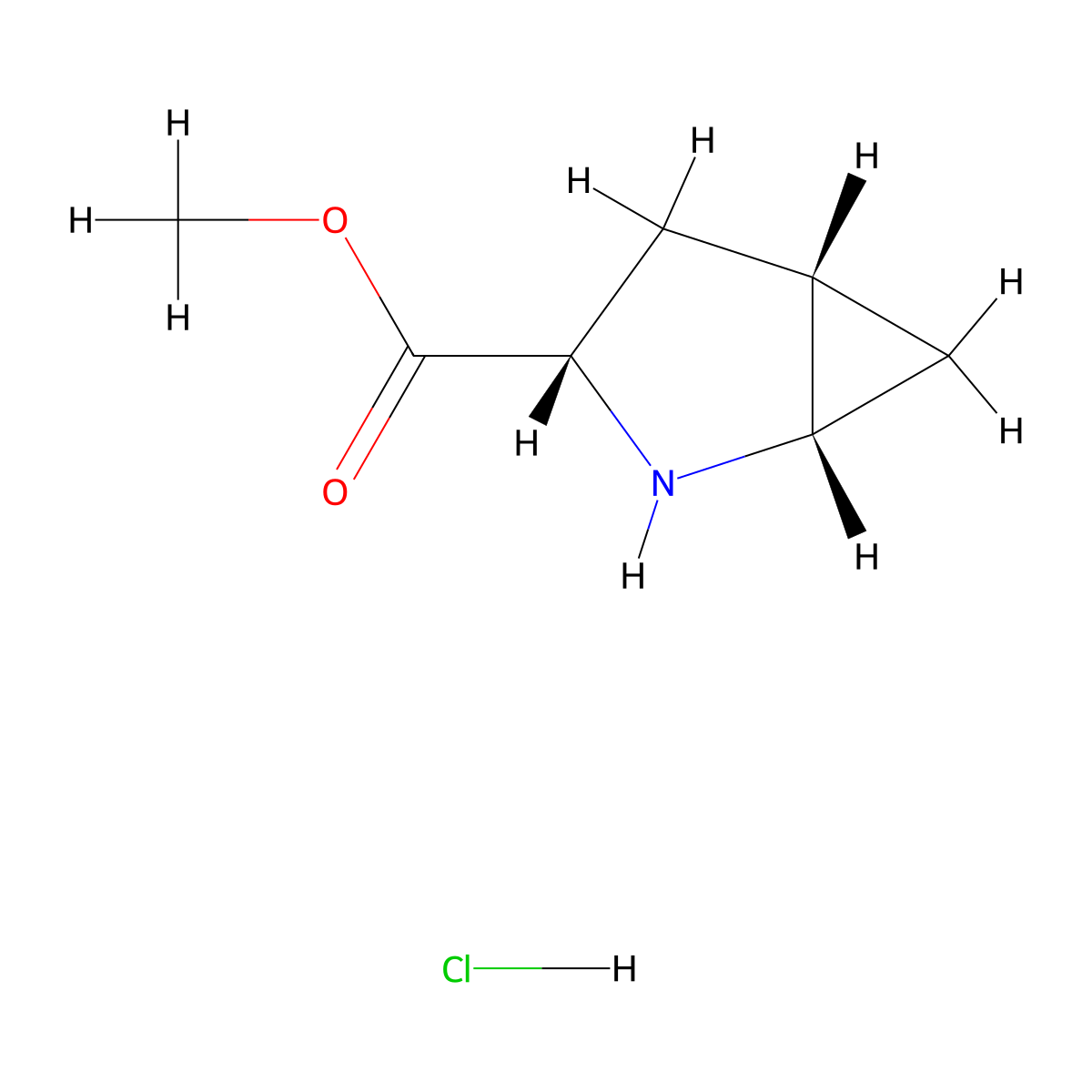 Methyl (1S,3S,5S)-2-azabicyclo[3.1.0]hexane-3-carboxylate hydrochloride molecular structure, CAS 1955474-87-9