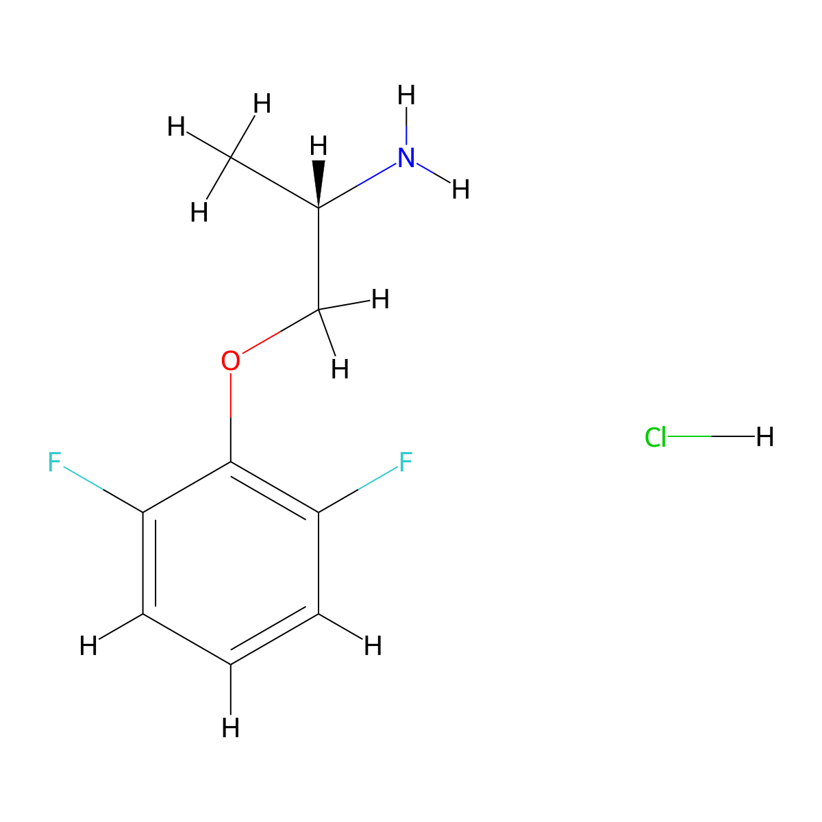 (2S)-1-(2,6-difluorophenoxy)propan-2-amine hydrochloride molecular structure, CAS 1955475-03-2