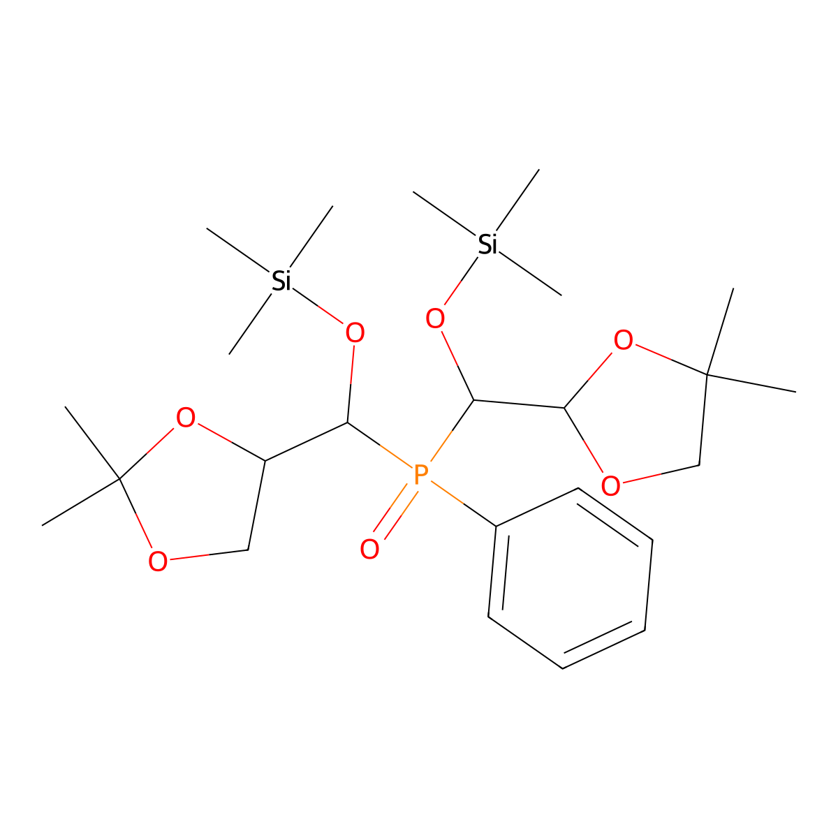 [(R)-{[(R)-[(2S)-4,4-dimethyl-1,3-dioxolan-2-yl][(trimethylsilyl)oxy]methyl](phenyl)phosphoryl}[(4R)-2,2-dimethyl-1,3-dioxolan-4-yl]methoxy]trimethylsilane molecular structure, CAS 1955485-42-3