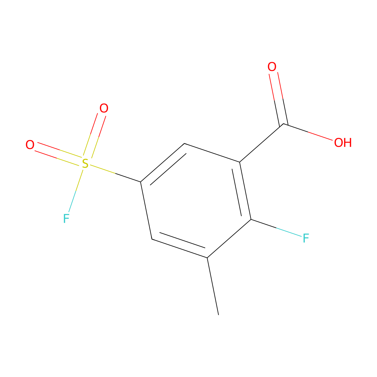 2-Fluoro-5-(fluorosulfonyl)-3-methylbenzoic acid molecular structure, CAS 1955492-40-6
