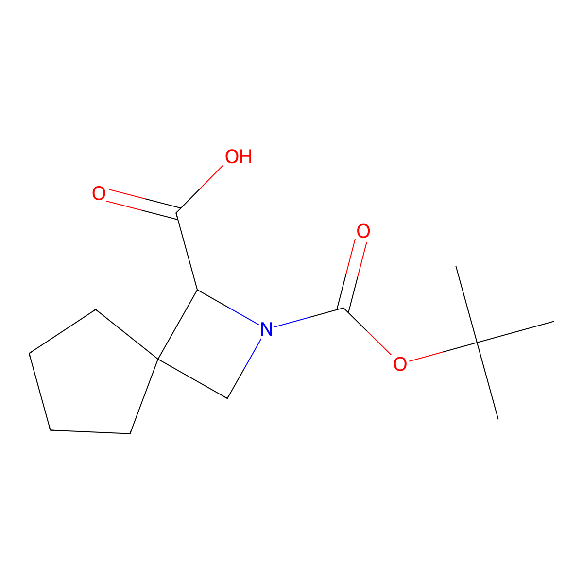2-[(Tert-butoxy)carbonyl]-2-azaspiro[3.4]octane-1-carboxylic acid molecular structure, CAS 1955492-62-2