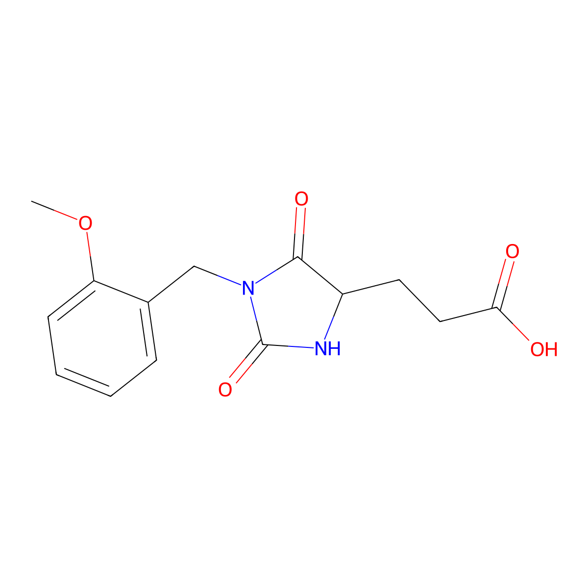 3-{1-[(2-Methoxyphenyl)methyl]-2,5-dioxoimidazolidin-4-yl}propanoic acid molecular structure, CAS 1955492-68-8