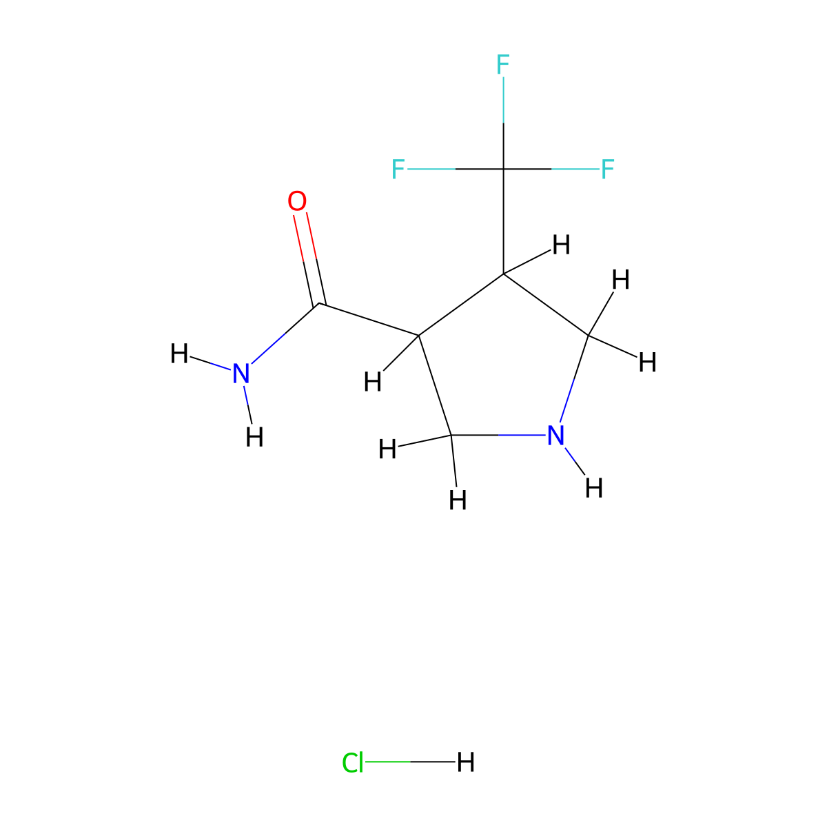 4-(Trifluoromethyl)pyrrolidine-3-carboxamide hydrochloride molecular structure, CAS 1955492-71-3