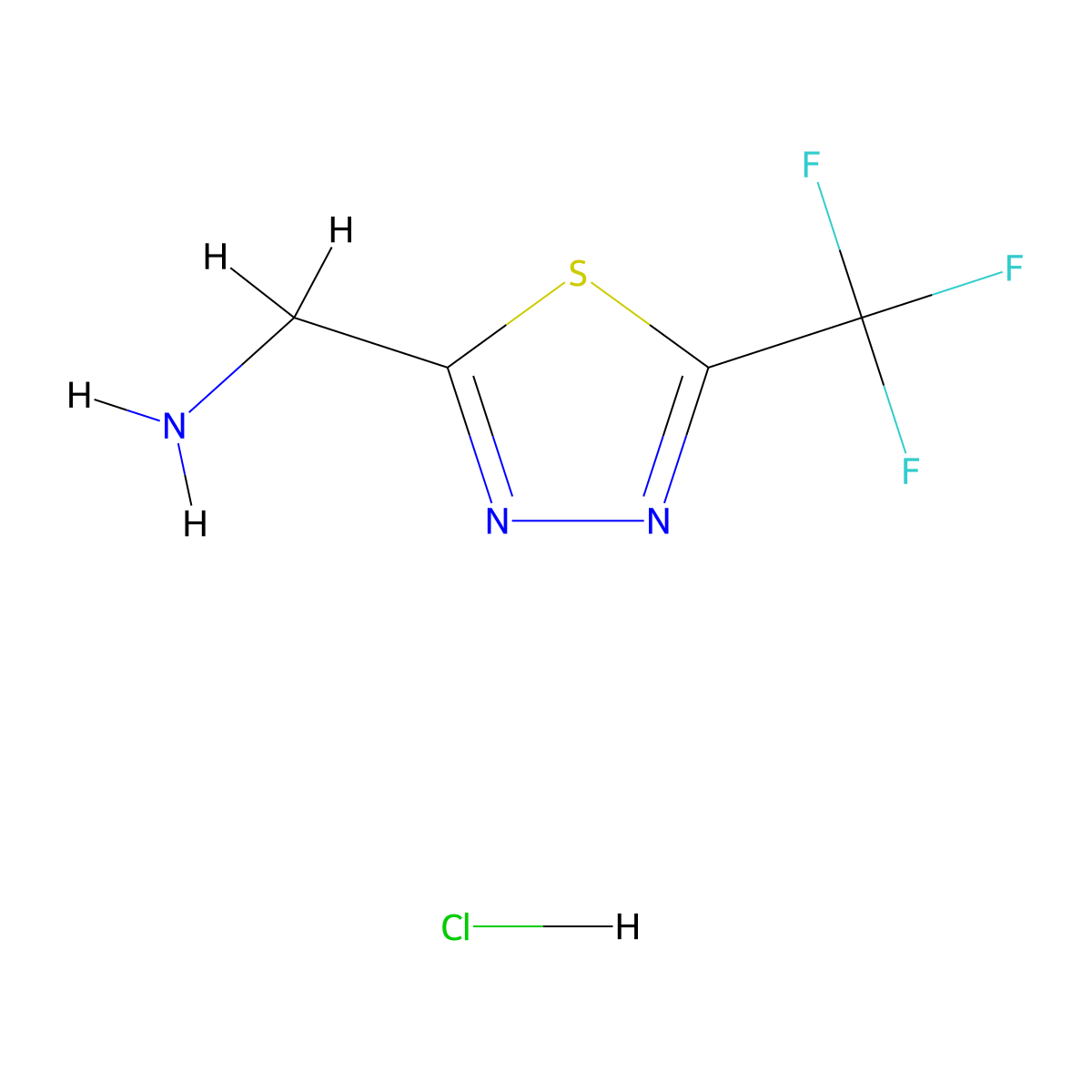 [5-(Trifluoromethyl)-1,3,4-thiadiazol-2-yl]methanamine hydrochloride molecular structure, CAS 1955493-01-2
