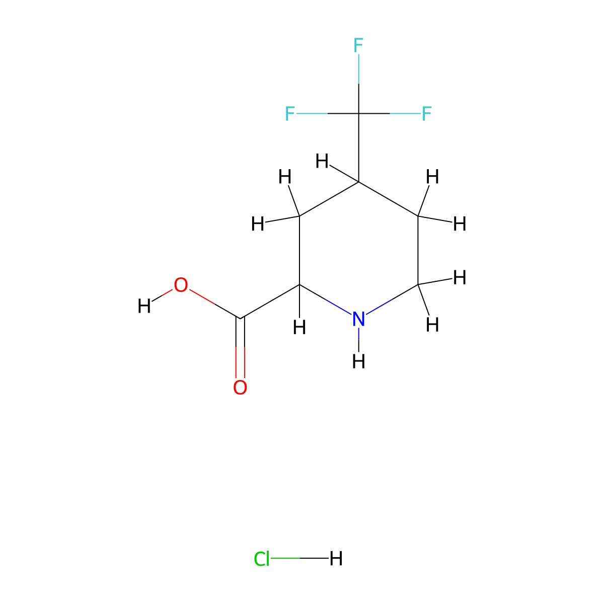4-(Trifluoromethyl)piperidine-2-carboxylic acid hydrochloride molecular structure, CAS 1955493-11-4