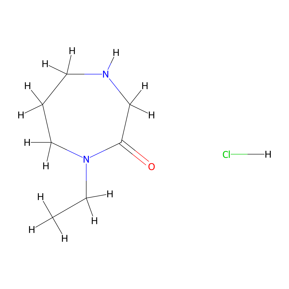 1-Ethyl-1,4-diazepan-2-one hydrochloride molecular structure, CAS 1955493-18-1