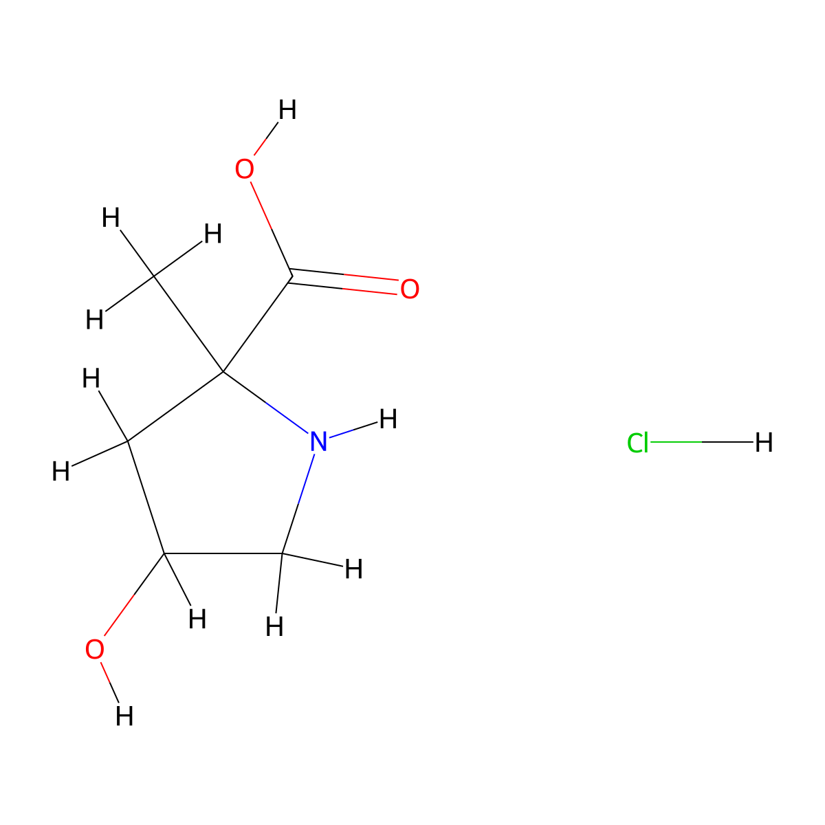 4-Hydroxy-2-methylpyrrolidine-2-carboxylic acid hydrochloride molecular structure, CAS 1955493-30-7