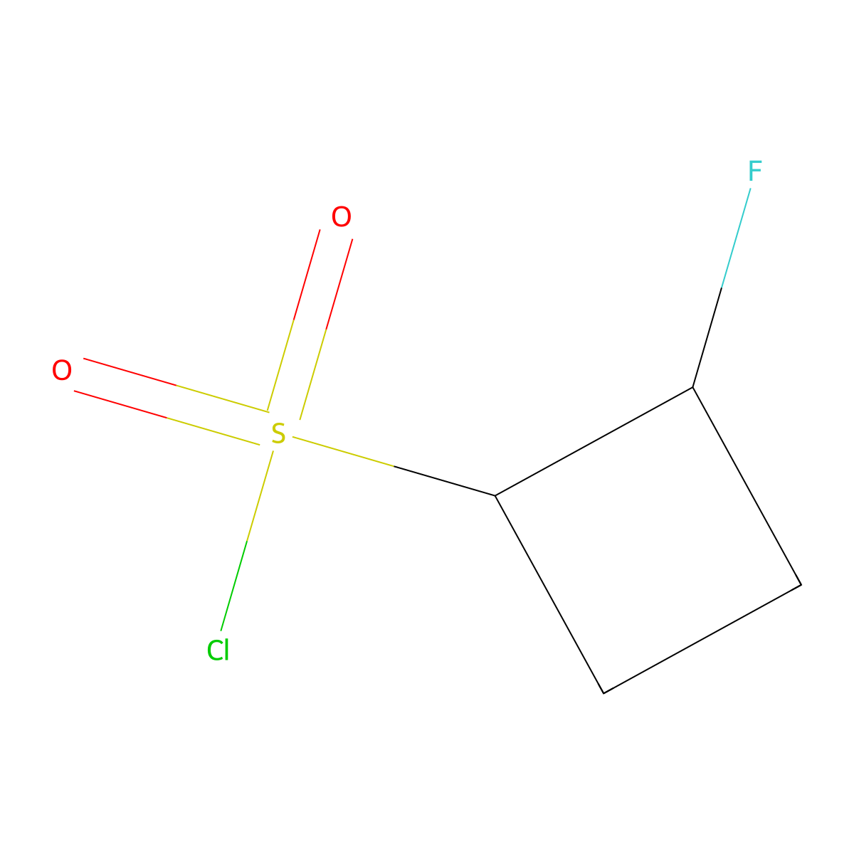 2-Fluorocyclobutane-1-sulfonyl chloride molecular structure, CAS 1955493-34-1