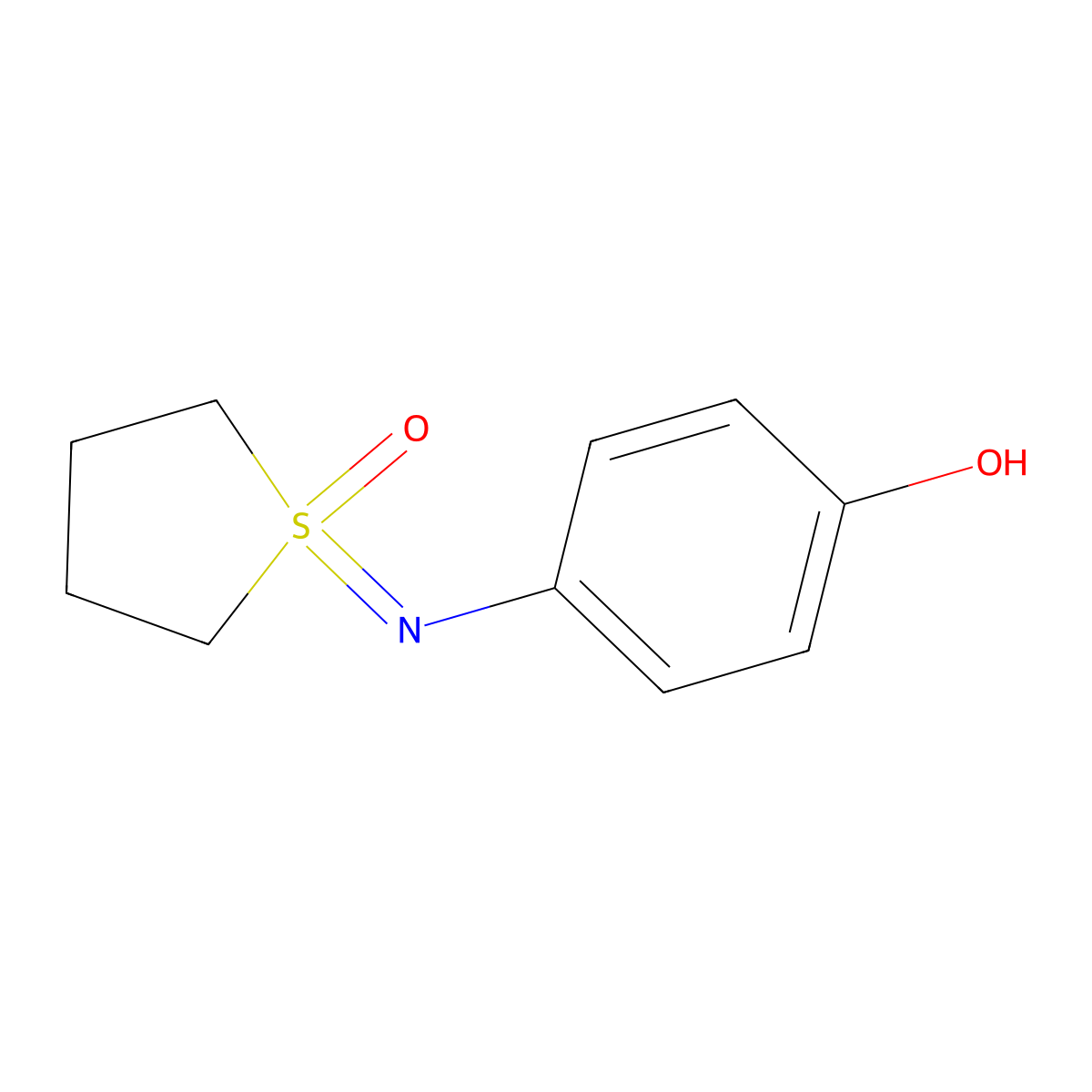 1-[(4-Hydroxyphenyl)imino]-1lambda6-thiolan-1-one molecular structure, CAS 1955493-41-0