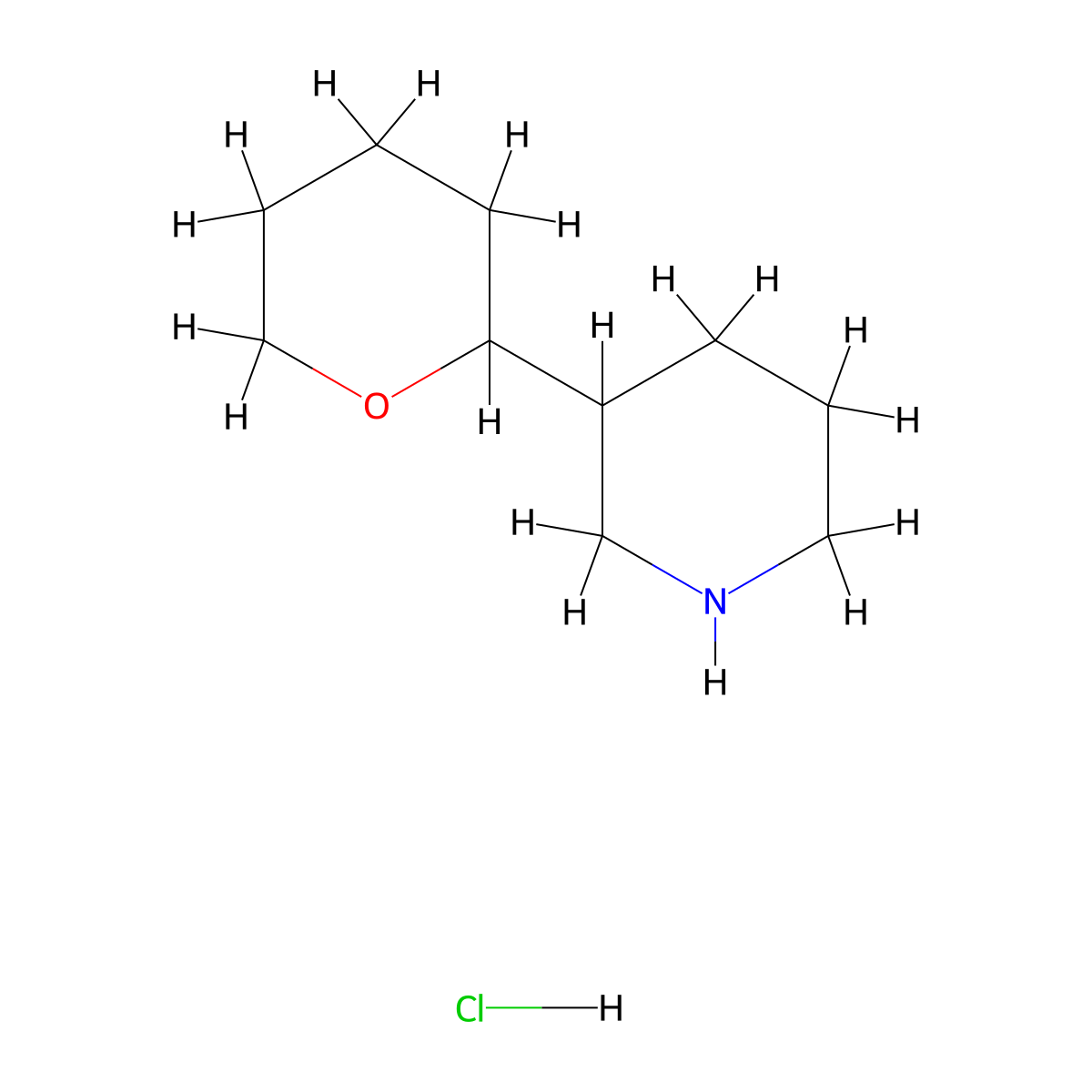 3-(Oxan-2-yl)piperidine hydrochloride molecular structure, CAS 1955493-52-3