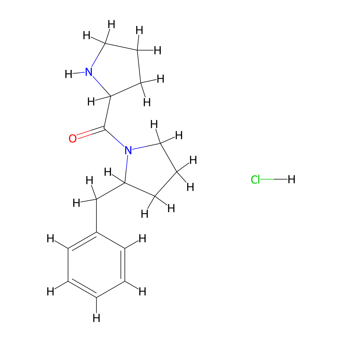 2-Benzyl-1-(pyrrolidine-2-carbonyl)pyrrolidine hydrochloride molecular structure, CAS 1955493-61-4