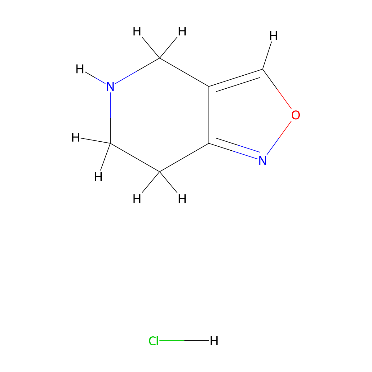 4H,5H,6H,7H-[1,2]oxazolo[4,3-c]pyridine hydrochloride molecular structure, CAS 1955493-65-8