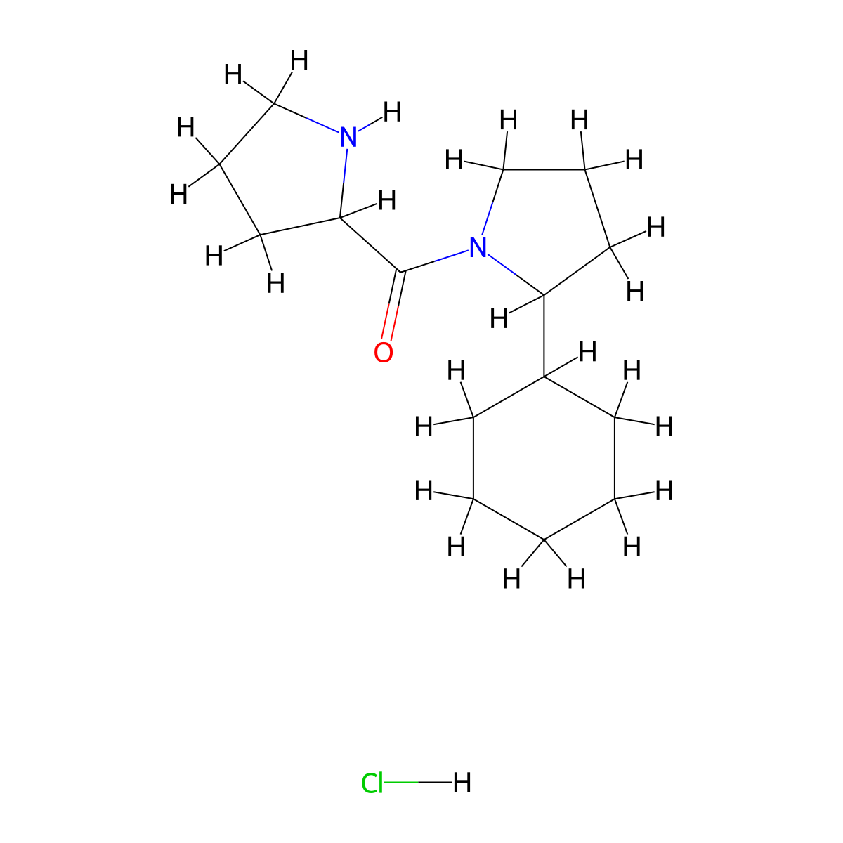 2-Cyclohexyl-1-(pyrrolidine-2-carbonyl)pyrrolidine hydrochloride molecular structure, CAS 1955493-66-9