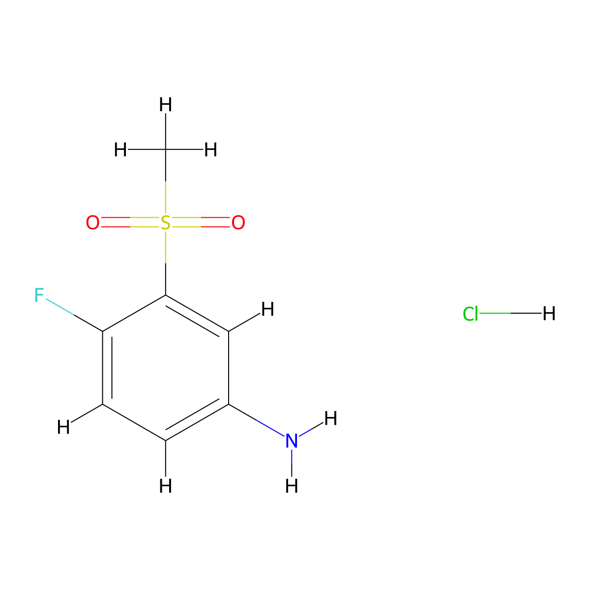 4-Fluoro-3-methanesulfonylaniline hydrochloride molecular structure, CAS 1955493-67-0