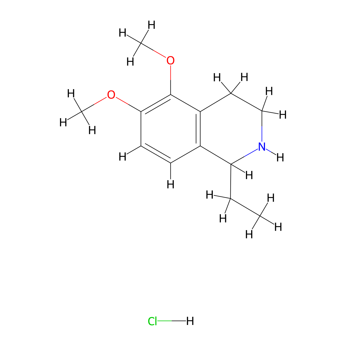 1-Ethyl-5,6-dimethoxy-1,2,3,4-tetrahydroisoquinoline hydrochloride molecular structure, CAS 1955493-74-9