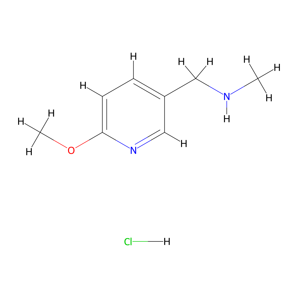 ((6-Methoxypyridin-3-yl)methyl)(methyl)amine hydrochloride molecular structure, CAS 1955493-76-1