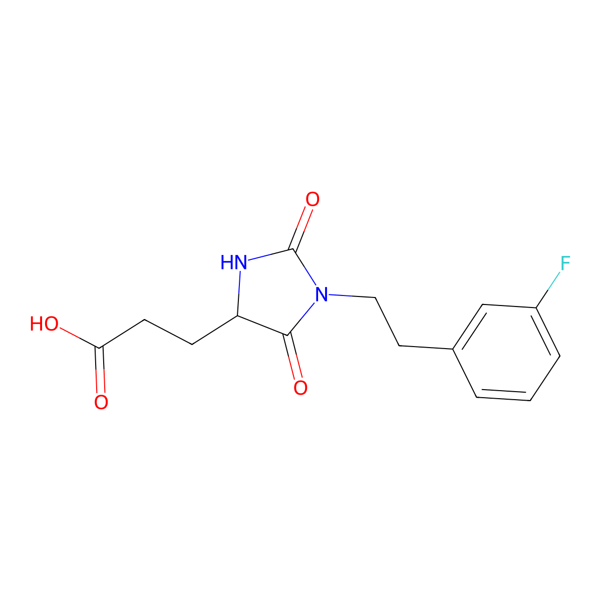 3-{1-[2-(3-Fluorophenyl)ethyl]-2,5-dioxoimidazolidin-4-yl}propanoic acid molecular structure, CAS 1955494-04-8