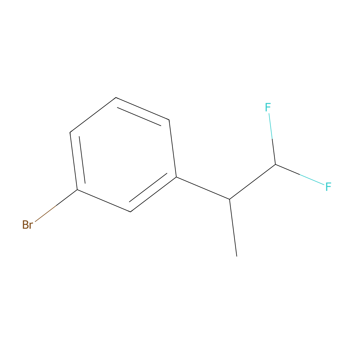 1-Bromo-3-(1,1-difluoropropan-2-yl)benzene molecular structure, CAS 1955494-10-6