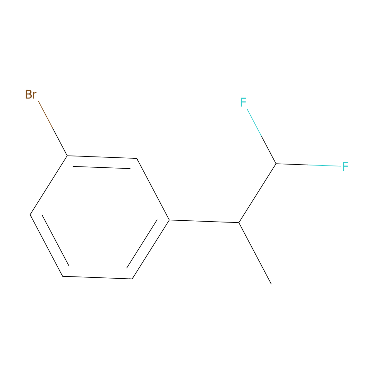 1-Bromo-3-(1,1-difluoropropan-2-yl)benzene molecular structure, CAS 1955494-10-6