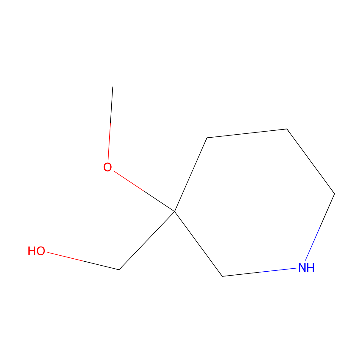 (3-Methoxypiperidin-3-yl)methanol molecular structure, CAS 1955494-22-0