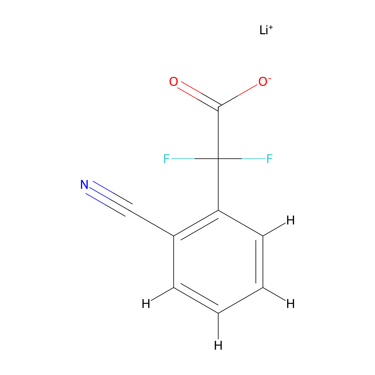 Lithium 2-(2-cyanophenyl)-2,2-difluoroacetate molecular structure, CAS 1955494-25-3