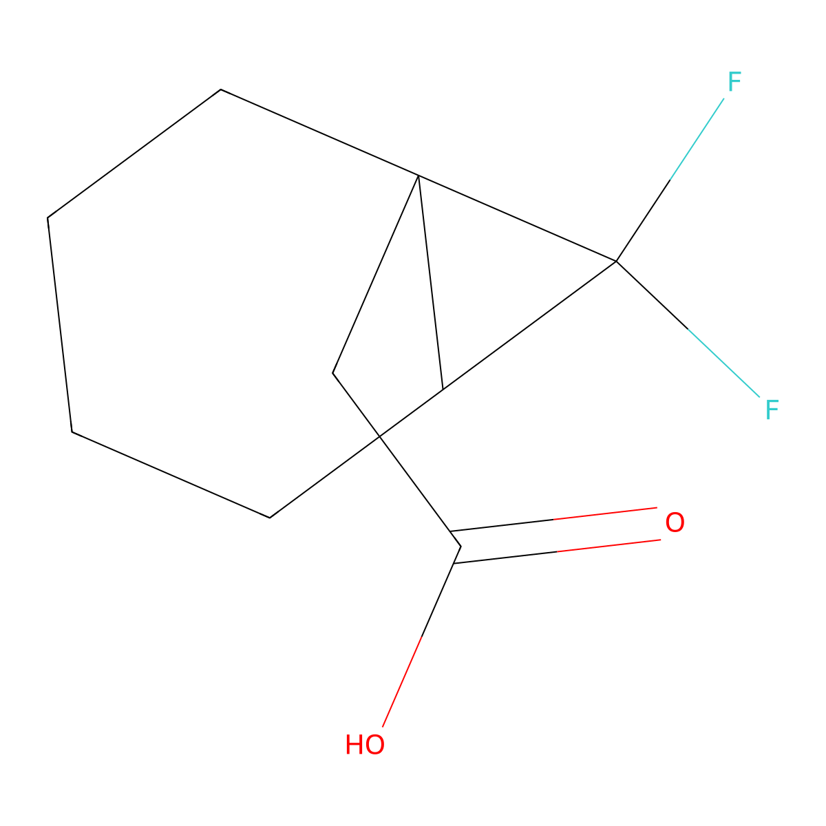 2-{7,7-Difluorobicyclo[4.1.0]heptan-1-yl}acetic acid molecular structure, CAS 1955494-27-5