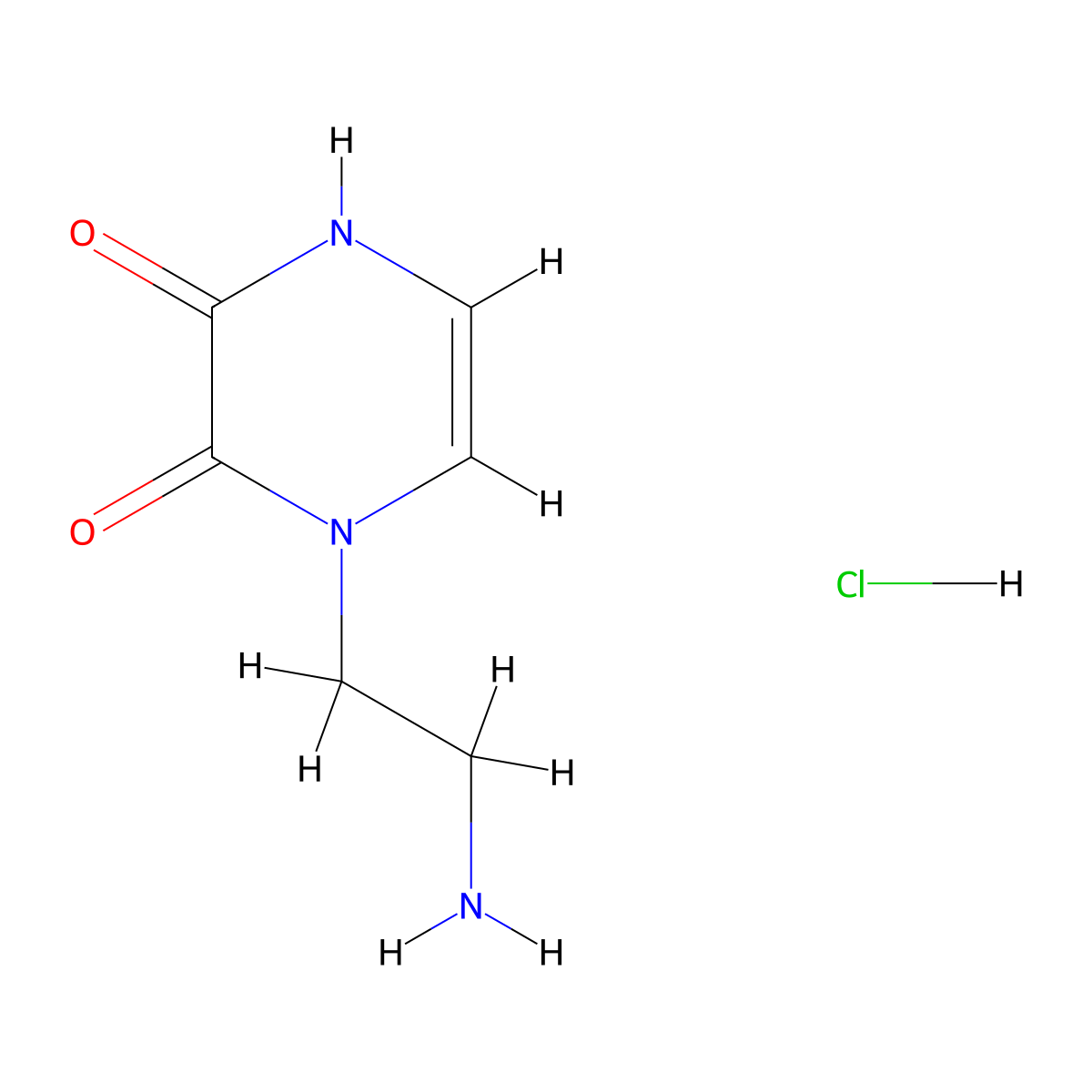 1-(2-Aminoethyl)-1,2,3,4-tetrahydropyrazine-2,3-dione hydrochloride molecular structure, CAS 1955494-37-7
