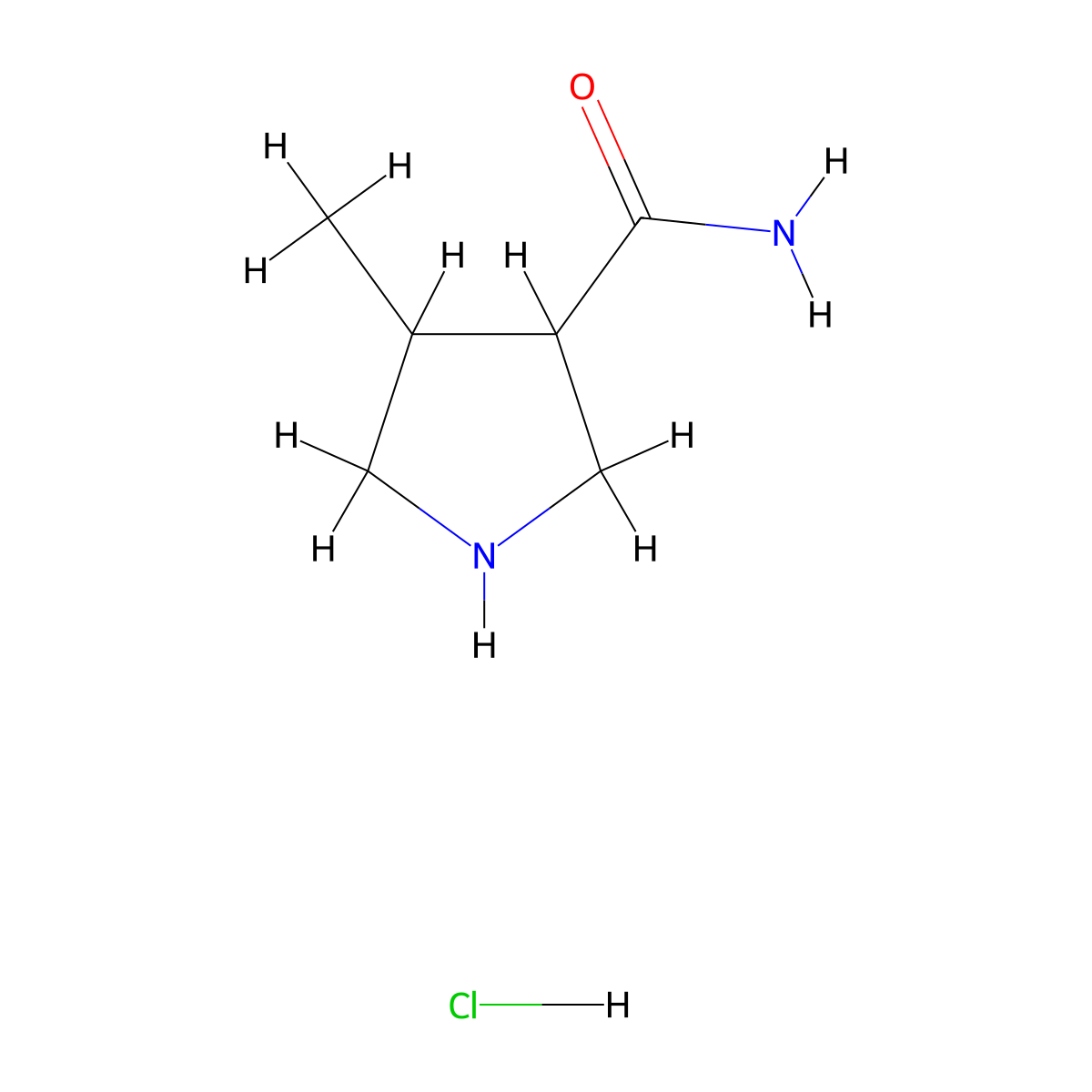 4-Methylpyrrolidine-3-carboxamide hydrochloride molecular structure, CAS 1955494-58-2