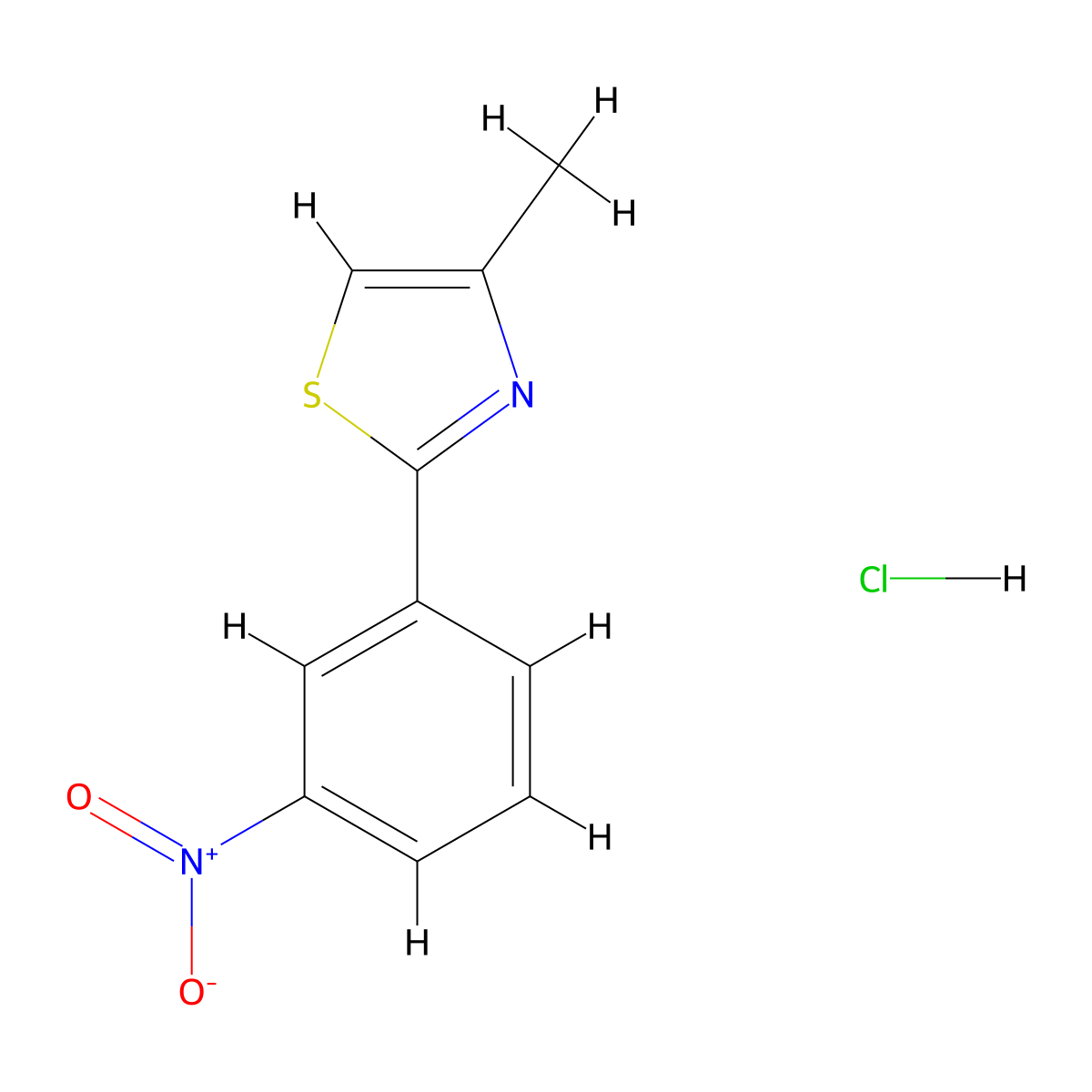 4-Methyl-2-(3-nitrophenyl)-1,3-thiazole hydrochloride molecular structure, CAS 1955494-62-8
