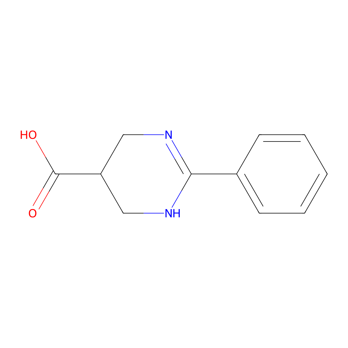 2-Phenyl-1,4,5,6-tetrahydropyrimidine-5-carboxylic acid molecular structure, CAS 1955494-66-2