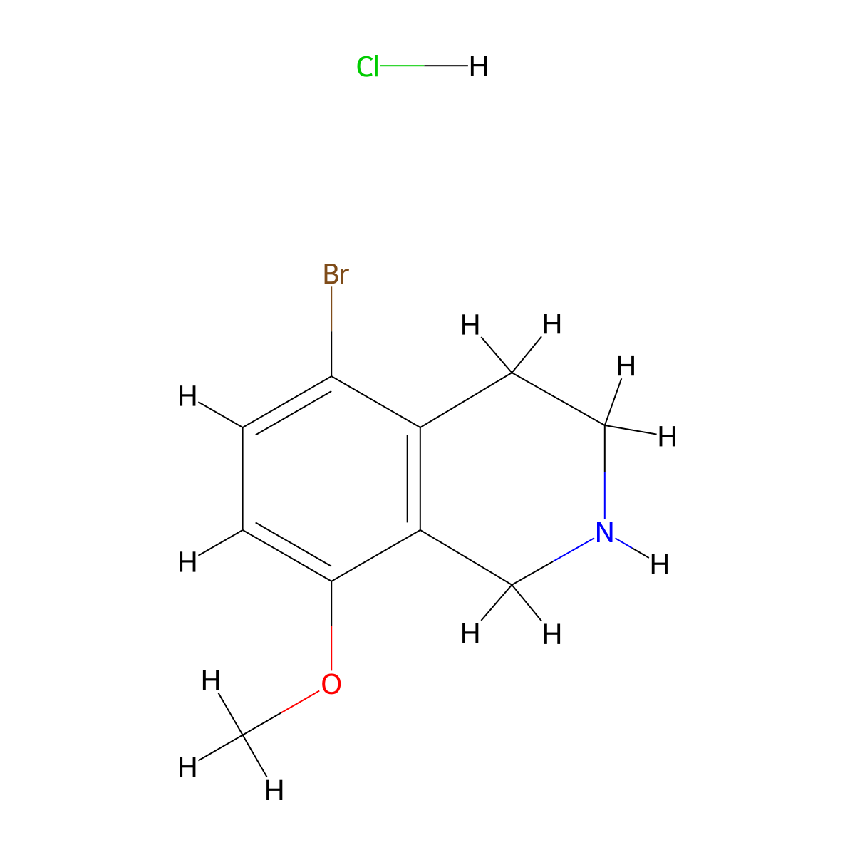 5-Bromo-8-methoxy-1,2,3,4-tetrahydroisoquinoline hydrochloride molecular structure, CAS 1955494-70-8