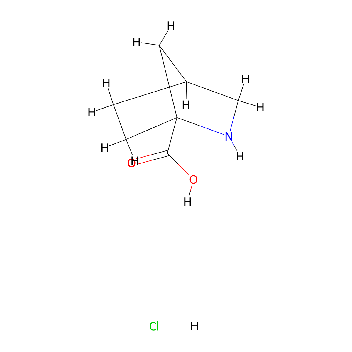 2-Azabicyclo[2.2.1]heptane-1-carboxylic acid hydrochloride molecular structure, CAS 1955494-71-9