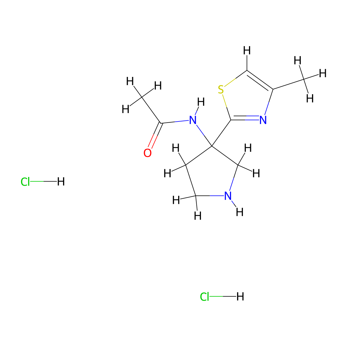 N-[3-(4-methyl-1,3-thiazol-2-yl)pyrrolidin-3-yl]acetamide dihydrochloride molecular structure, CAS 1955494-73-1