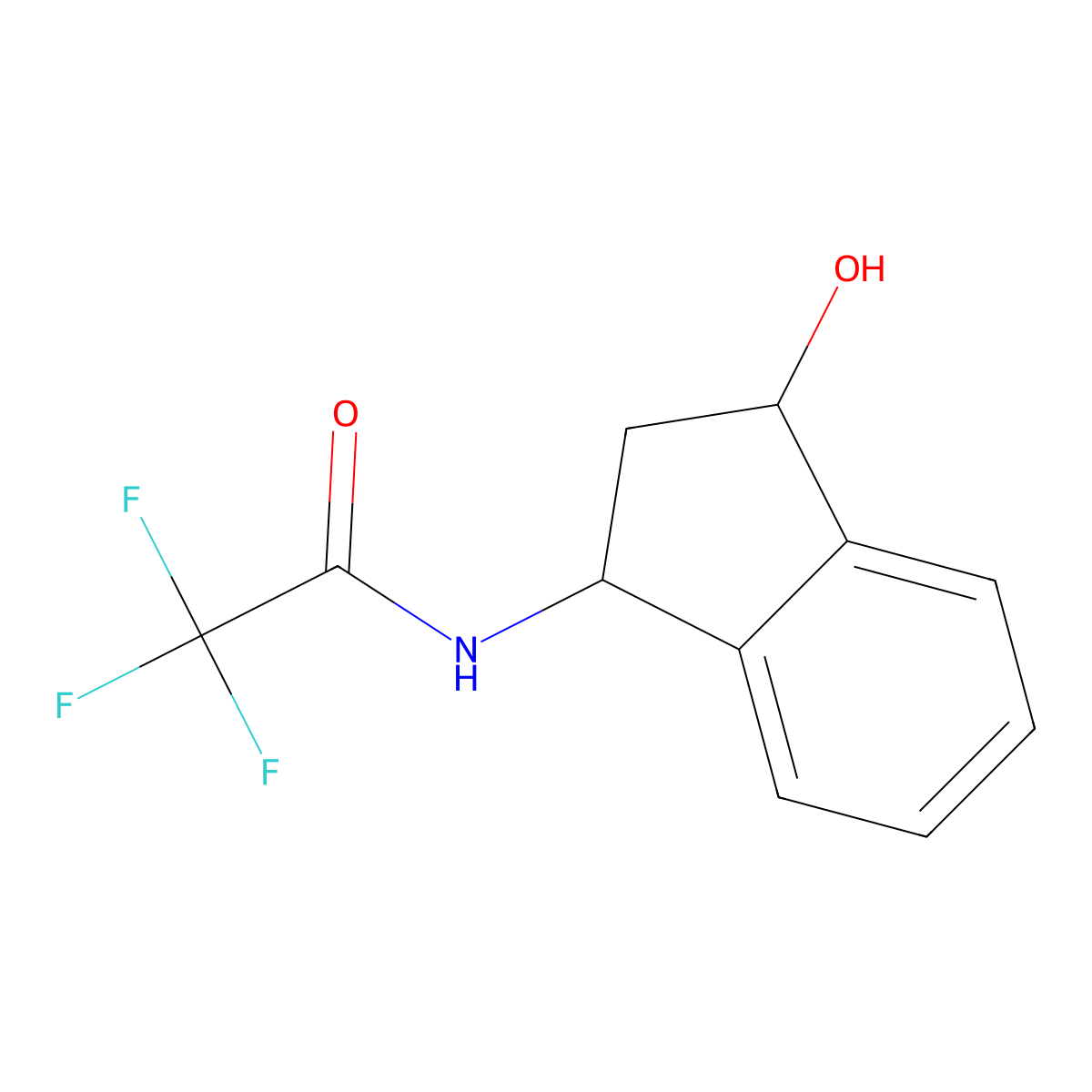 2,2,2-trifluoro-N-(3-hydroxy-2,3-dihydro-1H-inden-1-yl)acetamide molecular structure, CAS 1955494-80-0